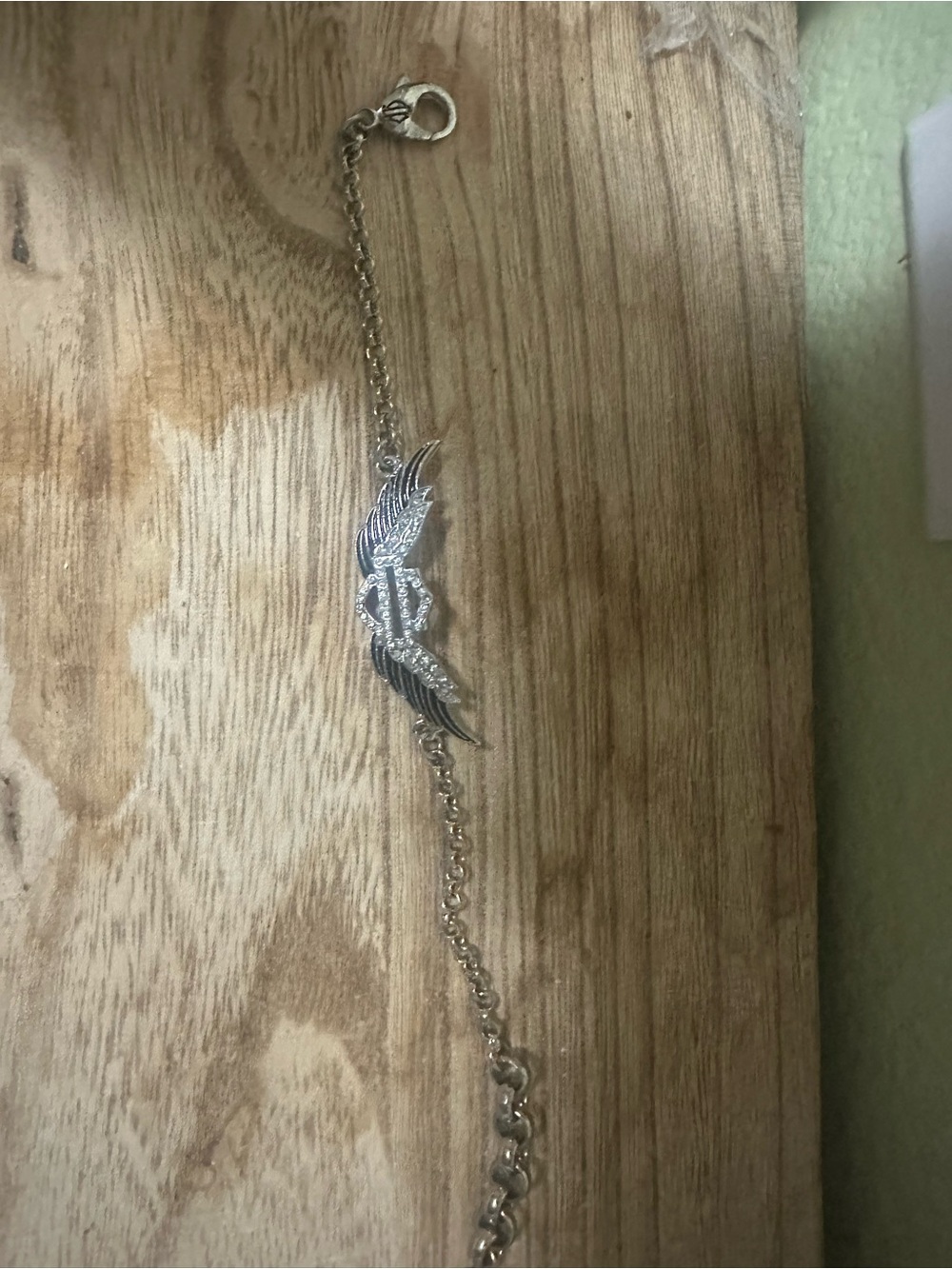 Harley-Davidson Silver Winged Bar and Shield Anklet